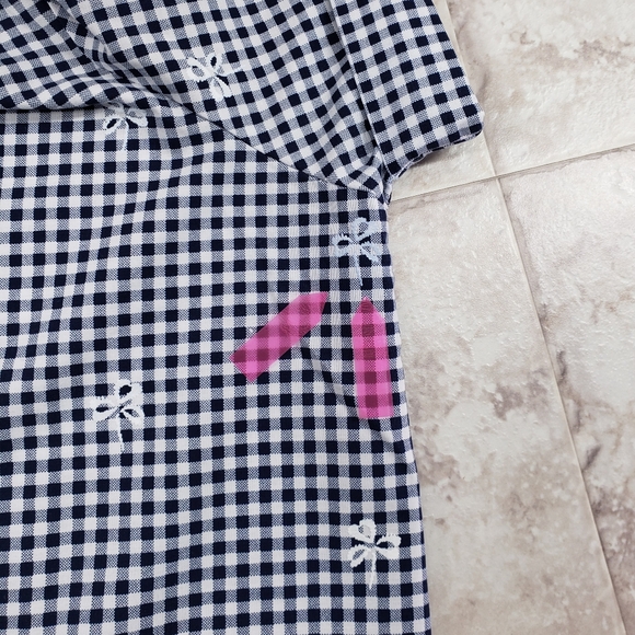 Alfred Dunner Blue Check Button Front Roll Tab Short Sleeve Shirt Womens Size M - Picture 8 of 10